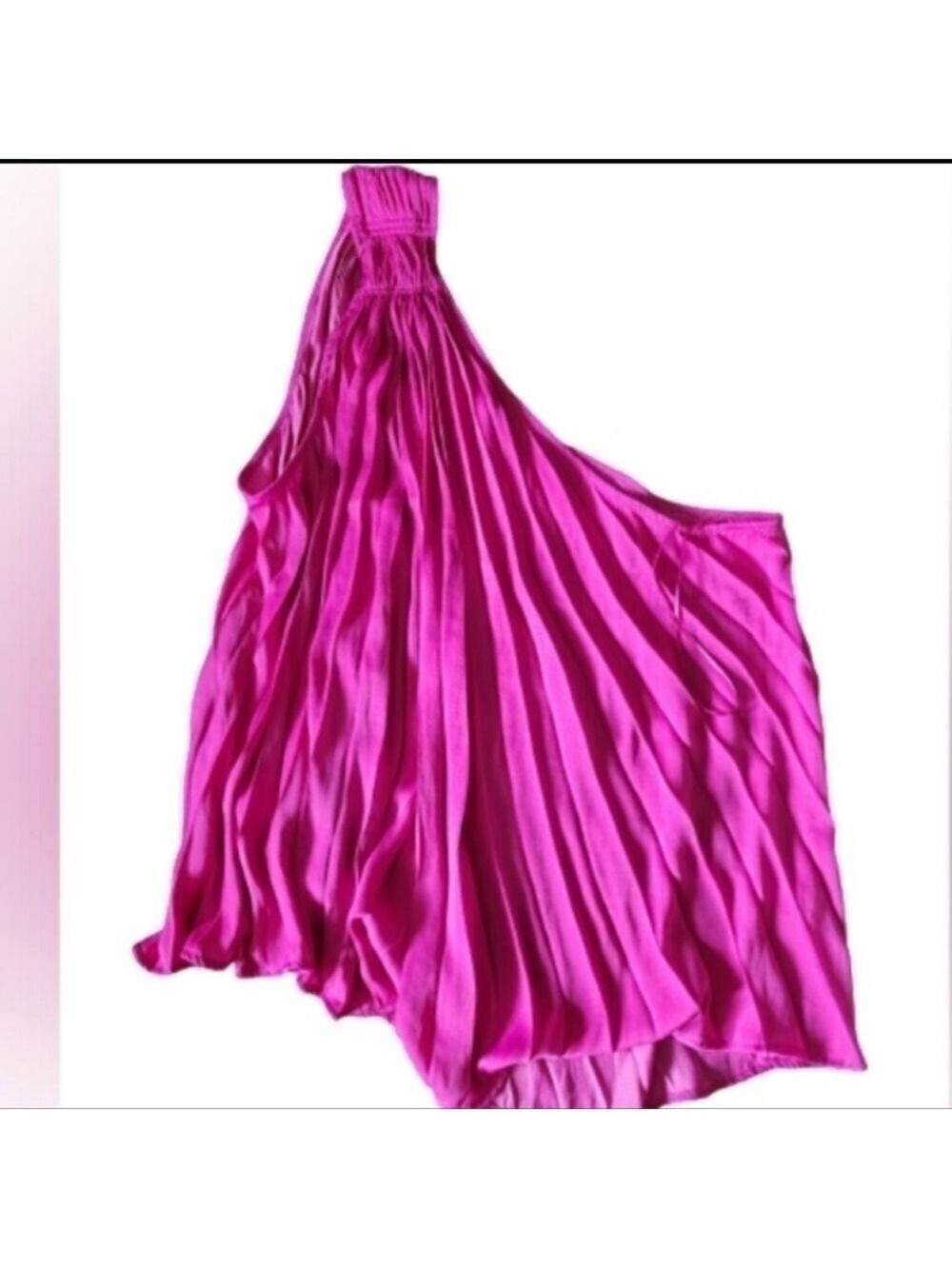 Banana Republic, one shoulder pleated top sleeveless color pink size m ,L,xL